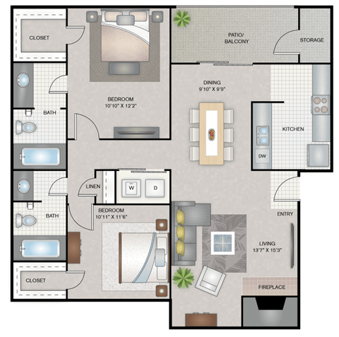 B1 Floor Plan at District 2308, Arlington, 76011 ?